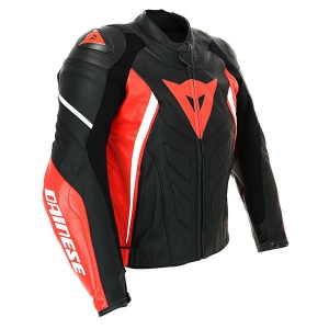 AVRO D1 LEATHER JACKET 678 BLACK/RED/W