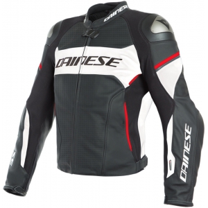 RACING 3 D-AIR LEATHER JACKET A66 BLACK/WHITE