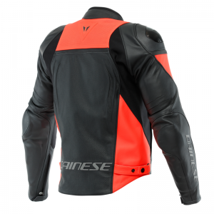 RACING 4 LEATHER JACKET PERF. 628 BLACK/FLUO-