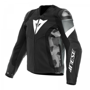 AVRO 5 LEATHER JACKET F13 BLACK/WHITE