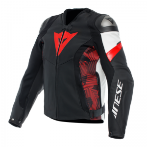 AVRO 5 LEATHER JACKET A77 BLACK/RED-L